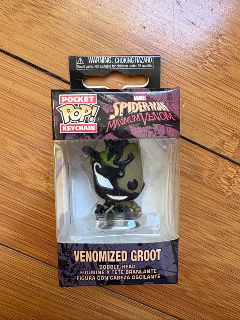 Marvel Spiderman / Venomized Groot Vinyl Funko Pocket Pop! small figure keychain